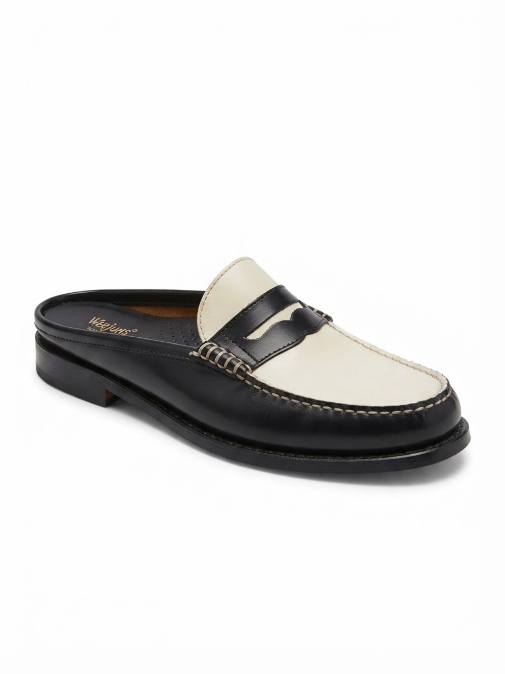 GH Bass Weejuns Wynn Mule Loafer Black White Single Right Shoe Amputee Adaptive